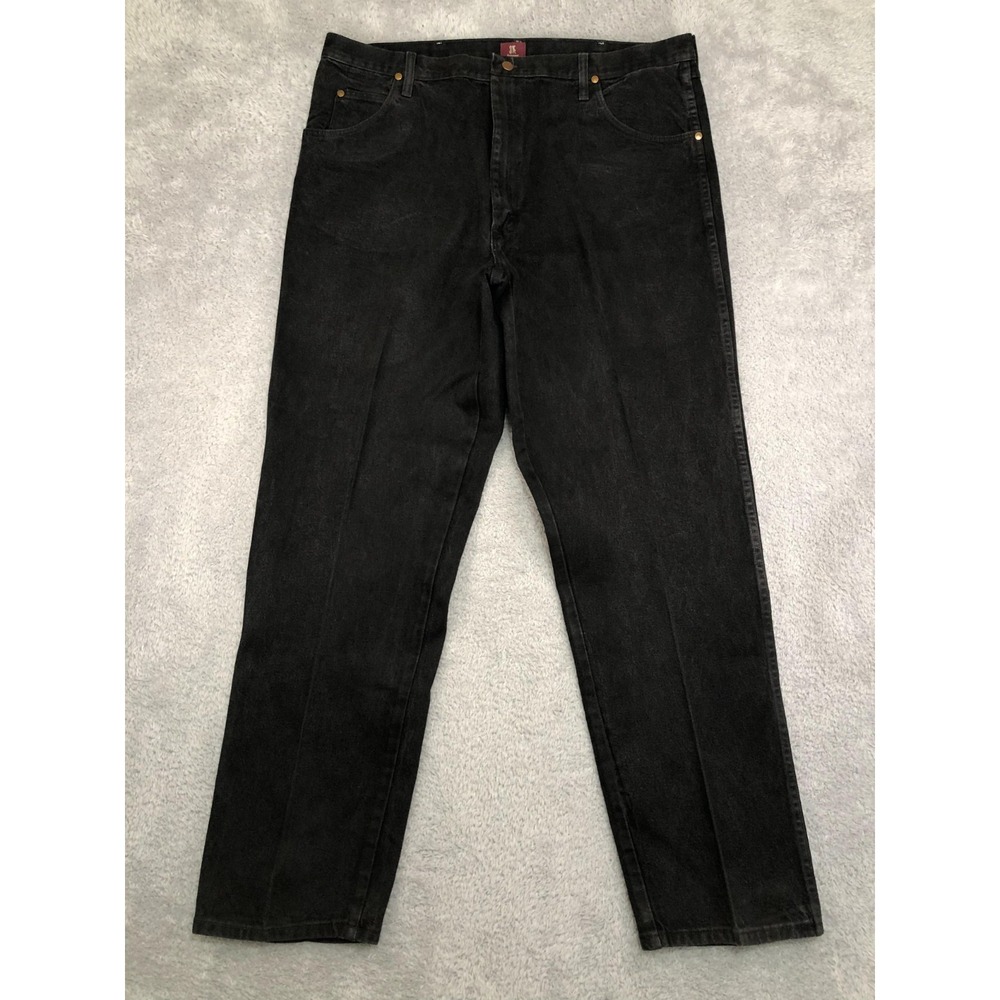 VTG Wrangler Jeans Mens 42X34 Black 31MWZ Cowboy Cut Relaxed Fit Denim
